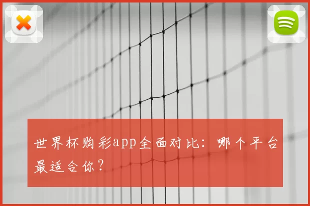 世界杯购彩app全面对比:哪个平台最适合你?