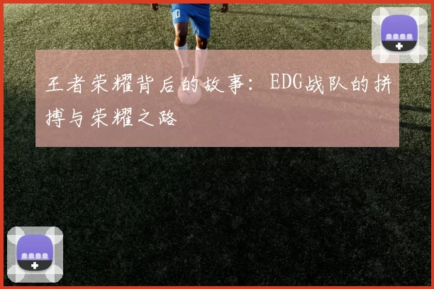 王者荣耀背后的故事：EDG战队的拼搏与荣耀之路