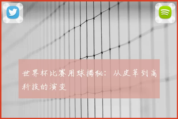 世界杯比赛用球揭秘:从皮革到高科技的演变